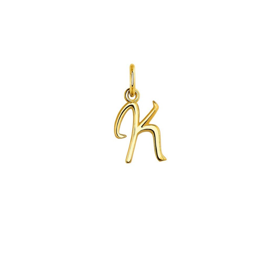 Joyeria ARISTOCRAZY  | Charm Letra K Plata Recubierta Oro